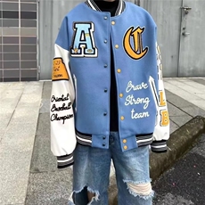 时尚棒球领长袖男文艺原宿秋季新款夹克青春流行外穿潮潮流简约，男装夹克，星座1210-1