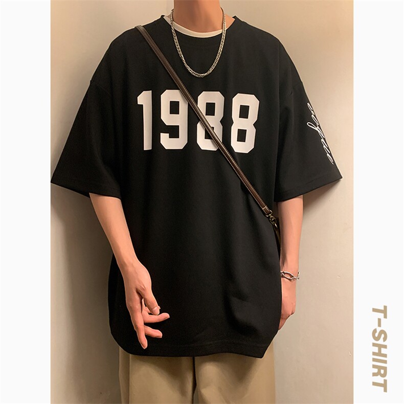 冰氧仿棉短袖港风暖光夏季休闲百搭刺绣纯色男上衣TC3147-P22控48图片