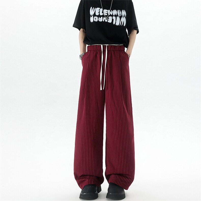 8XL-M假两件双腰山本裤条纹休闲西裤男夏宽松大码阔腿裤KZ052P60,男装休闲裤,电商B312