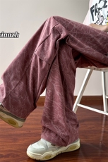 XZ616夏季扎染宽松百搭灯芯绒长裤抽绳休闲裤TY1023P55控68，男装休闲裤，星座512A（原616）
