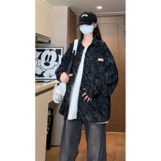 现货10059-P40控68百搭闪电裂纹衬衫男秋季新港宽松灯芯绒长袖，男装衬衫，电商A059