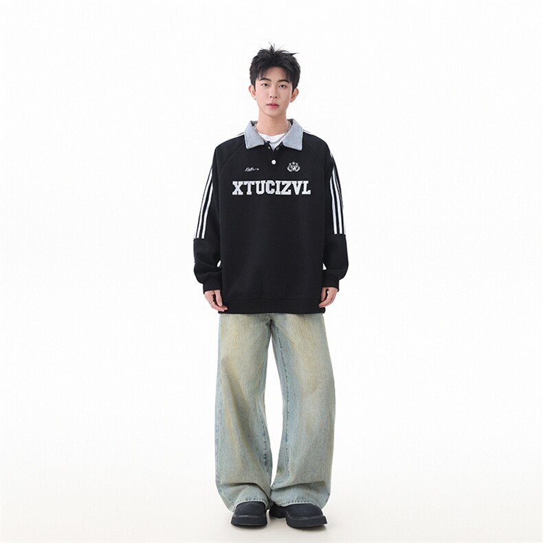 包现货-潮牌美式polo领卫衣男秋装新款刺绣上衣218-7-Y106-P75,男装卫衣,星座218-7