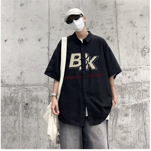 日系工装短袖衬衫男款夏季少年感潮牌休闲衬衣学院风 D3021 P35图片