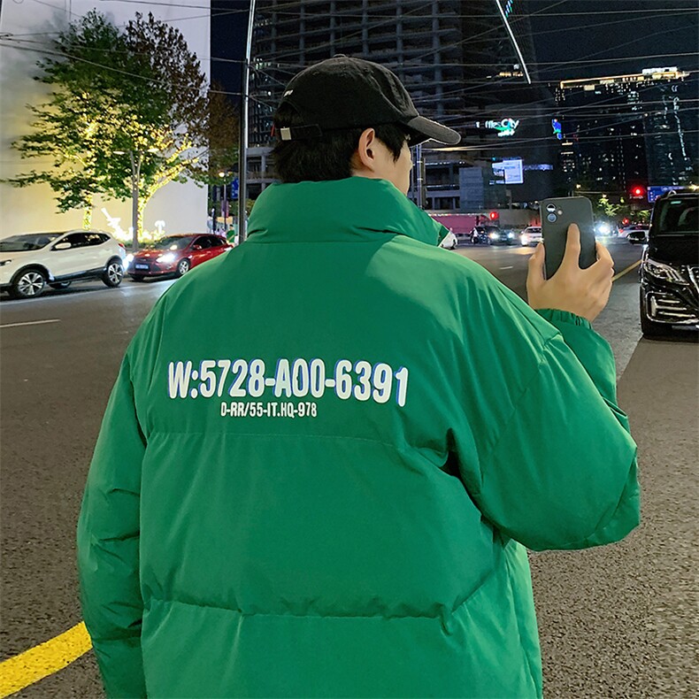 新款百搭设计感纯色港风棉衣M068B-P90控148,男装棉衣,星座717
