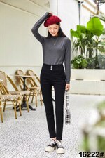 ?UU?? ?16222# ?高腰排扣牛仔裤 ?，女装牛仔裤，都市米兰