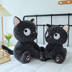 新款卡通猫咪公仔毛绒玩具黑猫玩偶抱枕创意卧室摆件娃娃生日礼物