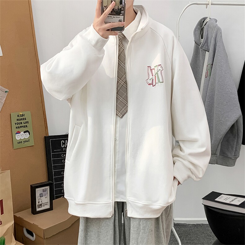 Y9903P48港风外景秋季休闲立领开衫卫衣个性几何印花,男装卫衣,电商A026-1