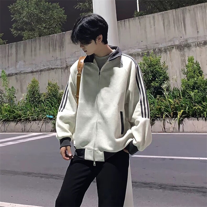 抖音得物高品质美式高街重磅结构设计拼接织带立领卫衣外套CM42，女装短外套，电商A486-1