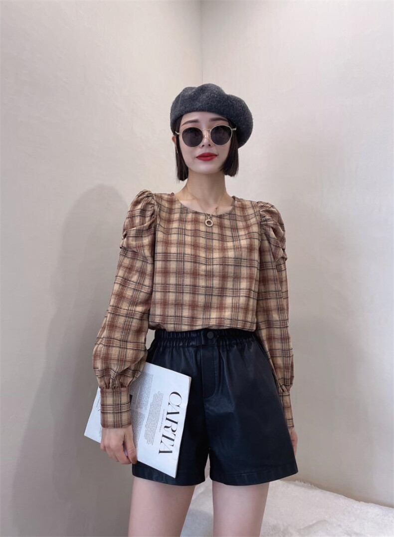 时尚格子上衣，其它，红利秀雅