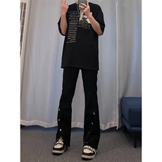 高街美式排扣牛仔裤拉链设计感直筒牛仔裤，男装牛仔裤，星座310A-4