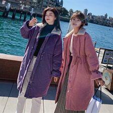 现货！羊羔毛拼接灯芯绒棉衣浙宝163-812，女装棉衣/棉服，拾菱