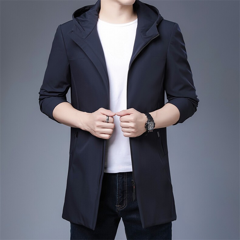 夹克外套男士2023春季上衣服外衣中青年商务时尚翻领纯色休闲男装图片
