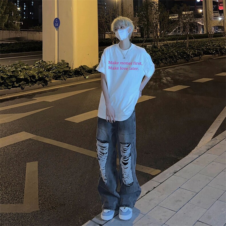 cleanfit短袖t恤高级感oversize七分袖XZ310A-4-T37,男装T恤,星座310A-4