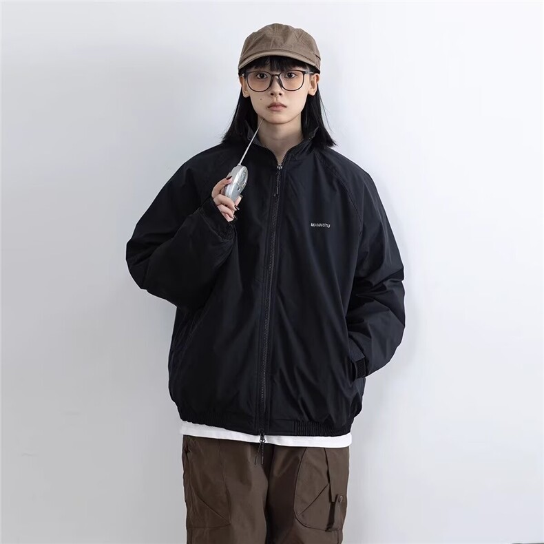 美式复古机能风工装夹克男秋季新款潮牌宽松休闲百搭翻领外套图片