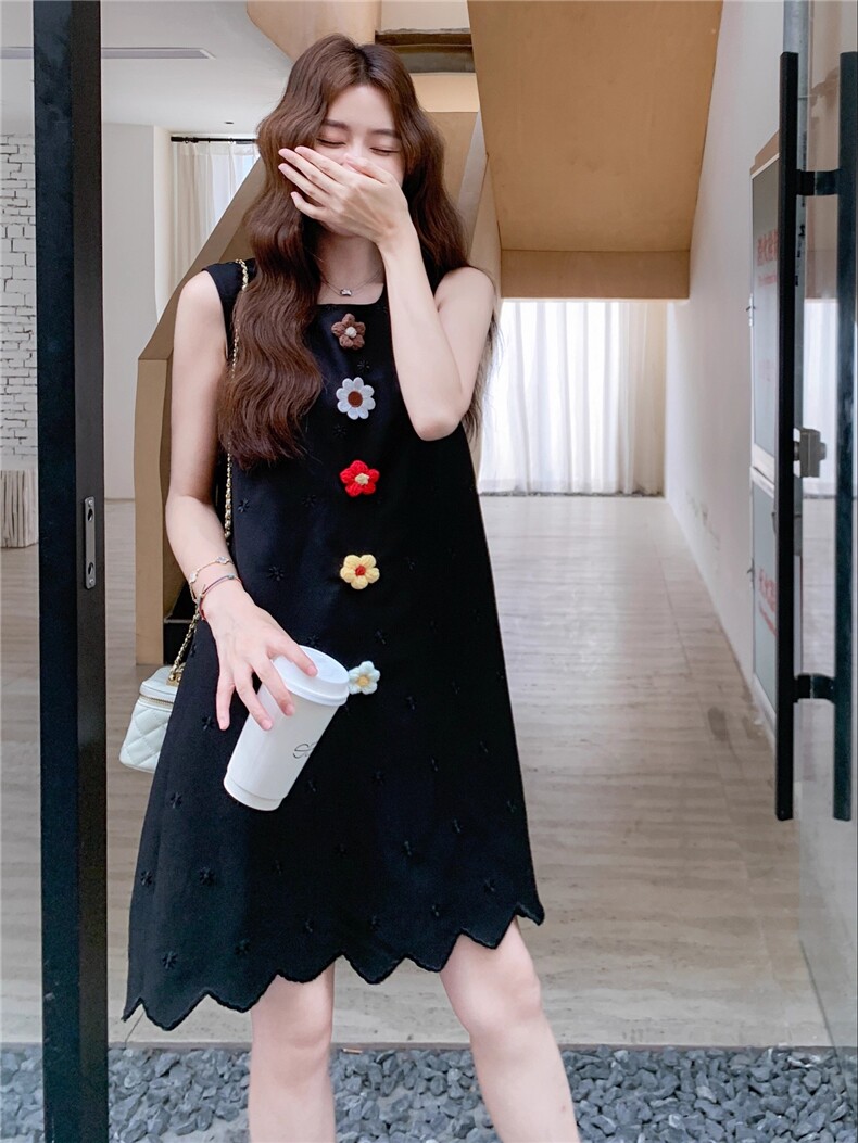 钩花百褶背心裙套装女夏慵懒风松弛感半裙两件套,女装套装/套裙,2C262