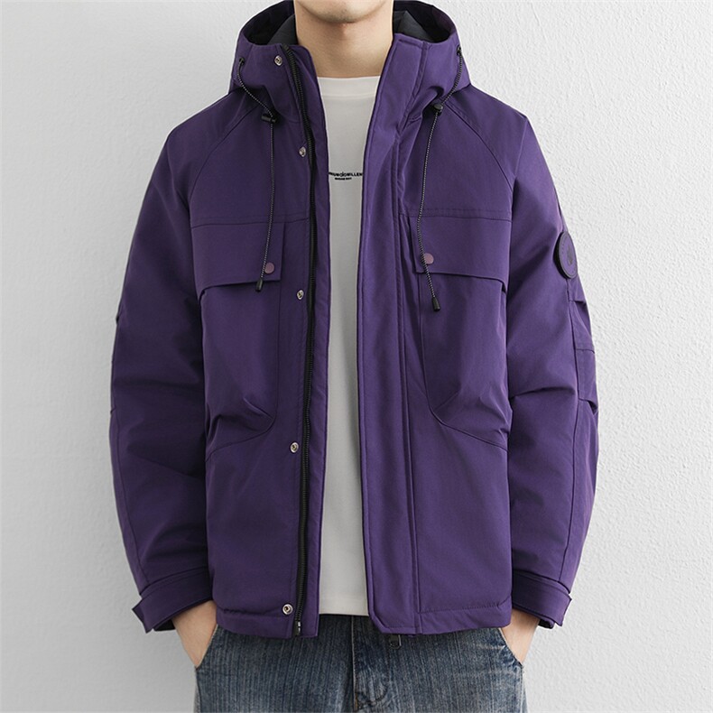 冬季御寒服男士新款冲锋衣棉服保暖潮流口袋棉衣防风连帽外套,男装夹克,星座914
