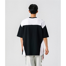 凉感双色拼接设计羽毛球球服大码M-5XL短袖T恤男DX78029P50控78，男装T恤，星座227-7