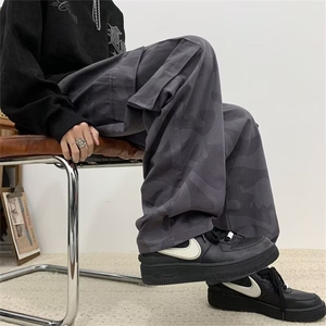 高品质春款男迷彩工装裤大口袋树刺绣直筒宽松休闲长裤h4529 P45图片