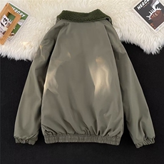 羊羔毛棉服男款秋冬季加绒加厚外套军绿色棉袄美式M9021P80，男装棉衣，星座1116-2