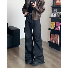 潮美式微喇西裤直筒冲锋裤男女复古宽松高级感百搭长裤MKX79P40，男装西裤，星座1013-5