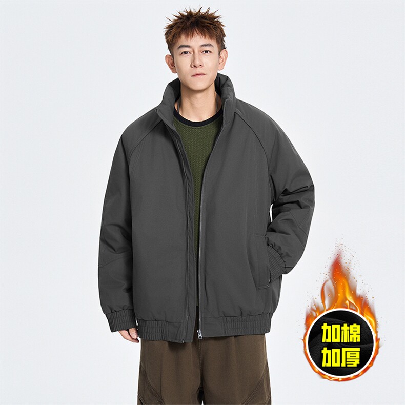 现货美式高街休闲棉衣夹克三防立领纯色户外工装加厚棉服外套,男装夹克,电商A486
