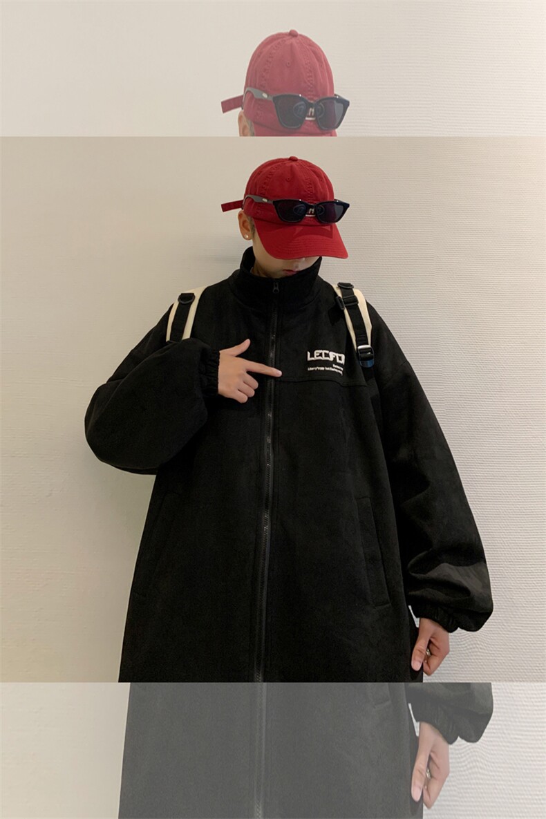 高级感发泡印花夹克男麂皮绒棒球服休闲冲锋衣外套6007-P60-控108,男装夹克,星座207