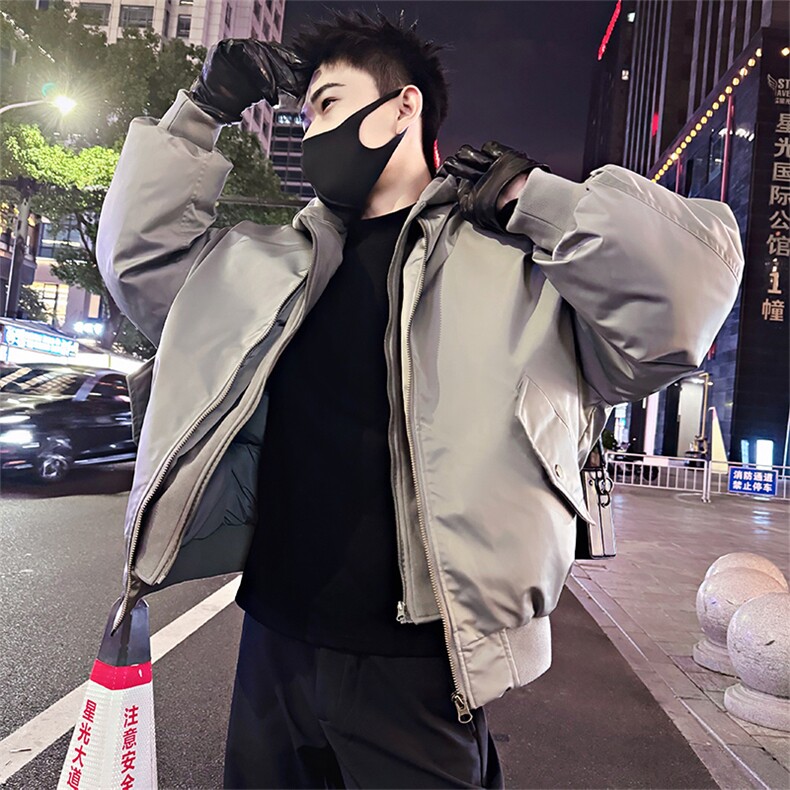 B37/特P158控208冬季加厚假两件设计感棉衣外套高档宽松皮料棉服1,男装棉衣,星座305B