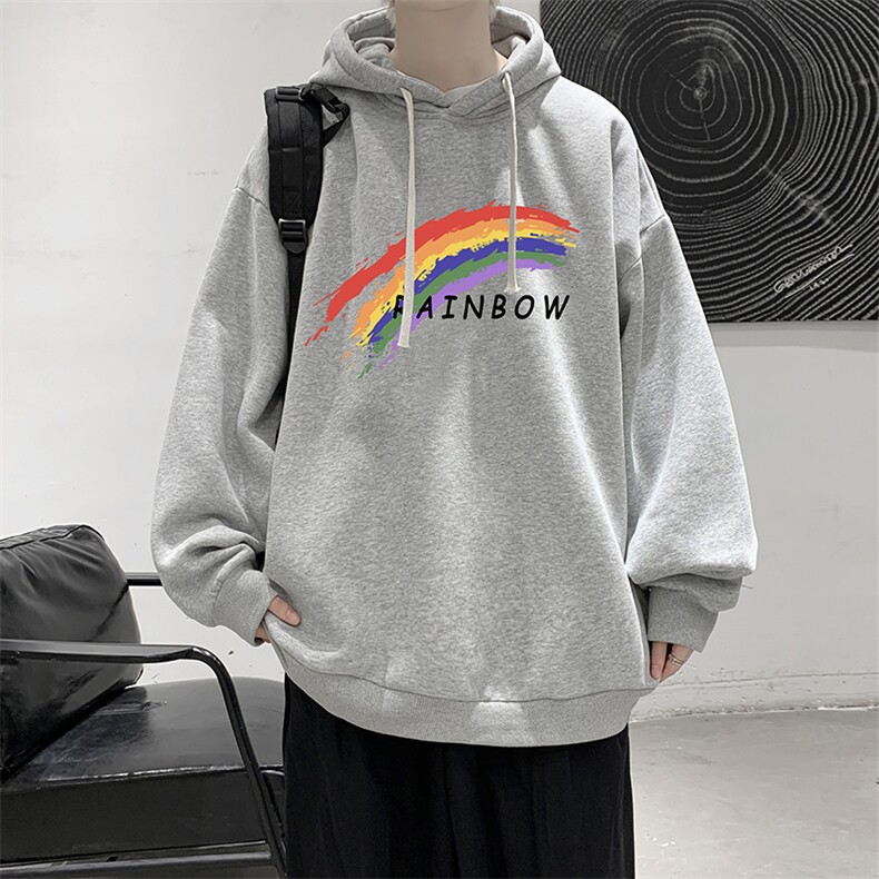 WY2064-P35纯棉连帽卫衣男大码运动帽衫宽松薄外套男,男装卫衣,电商A040