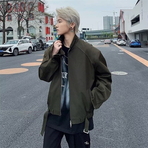 DT128-P70高级感痞帅简约短款外套男潮流宽松小众设计立领夹克潮图片