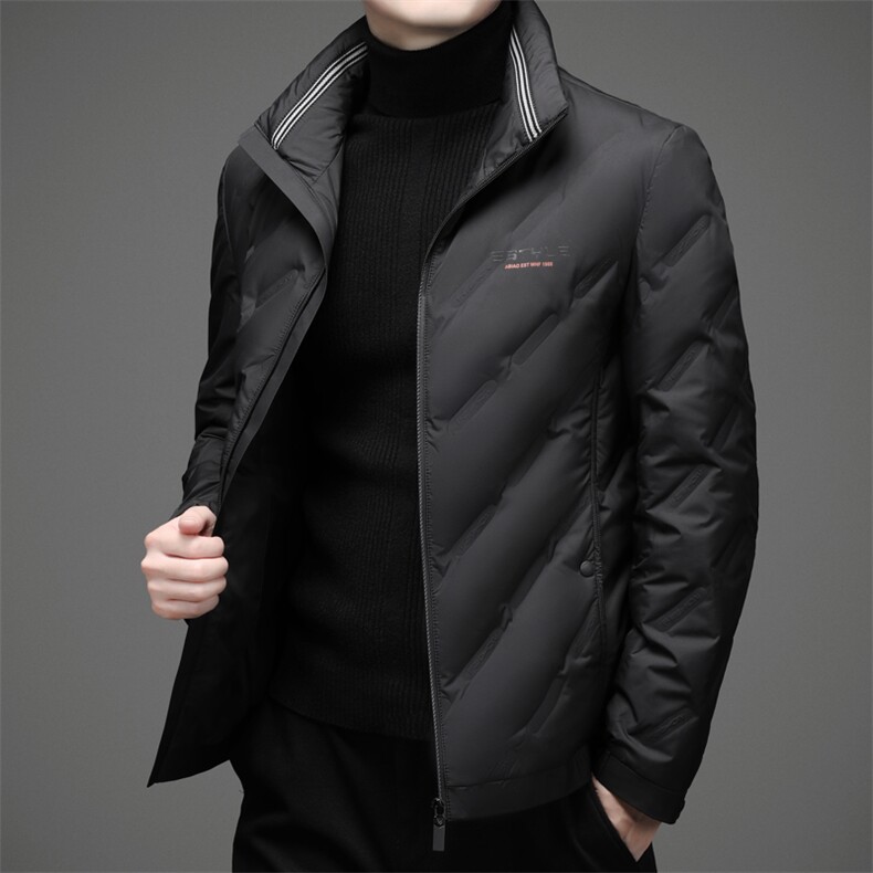 2023冬季新款男士立领羽绒服中年商务休闲上衣男装保暖鸭绒外套,男装羽绒服,电商B212（原钱塘6029）