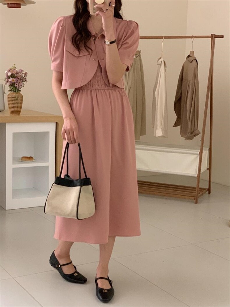 夏装新款两件套套装裙，女装职业装，佳其