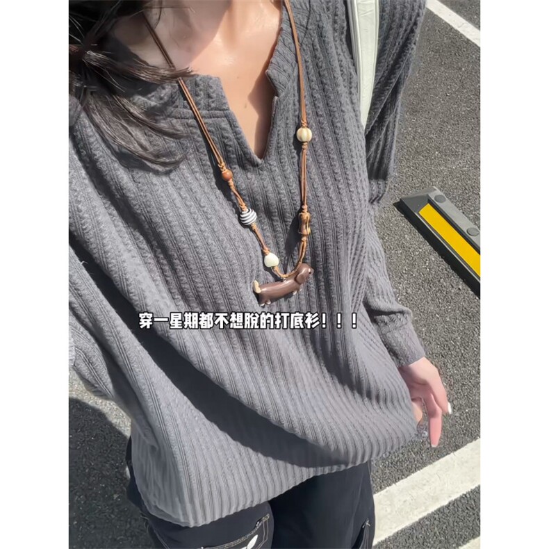 XZ809A/VL01/特P14深度库存量大可谈美式V领肌理感百搭长T卫衣,男装卫衣,星座809A(原222-1)