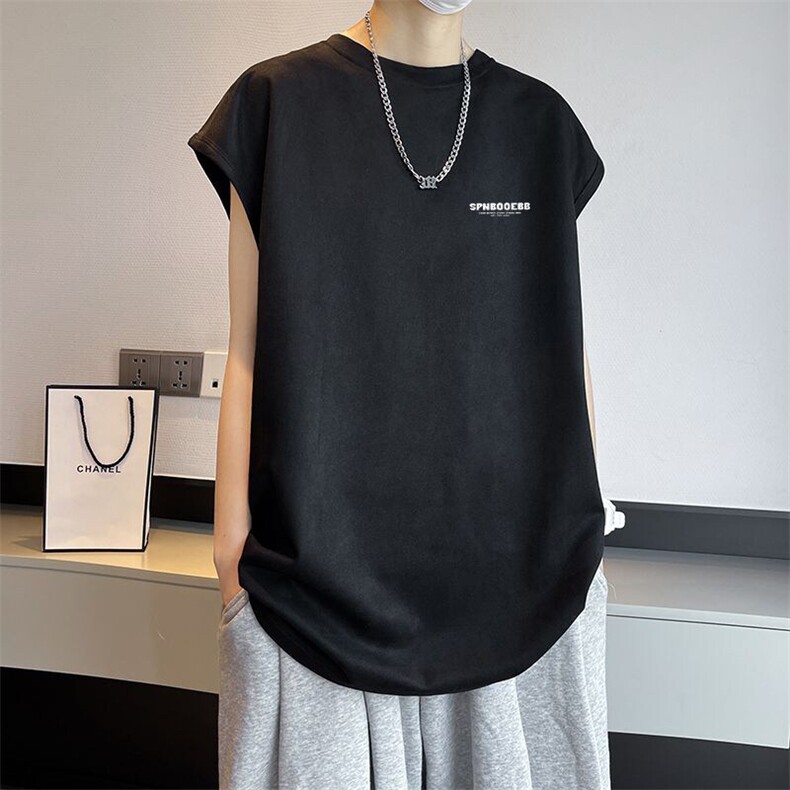 可设48小时发货支持抖音得物来样二开240克重磅美式麂皮绒背心t恤，男装背心/马甲，电商A486