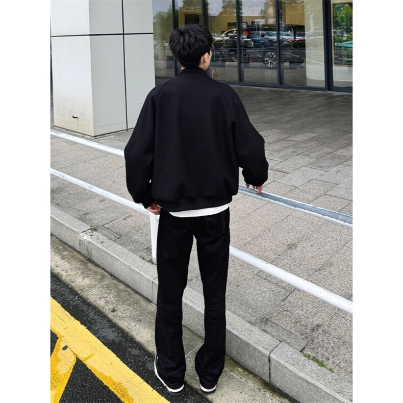 JK504-P58美式复古cleanfit短款毛呢外套男秋冬款高级感廓形立领,女装短外套,电商B323A