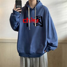 纯棉连帽卫衣男大码运动帽衫宽松薄WY2189-P35加绒款-P40，男装卫衣，电商A040