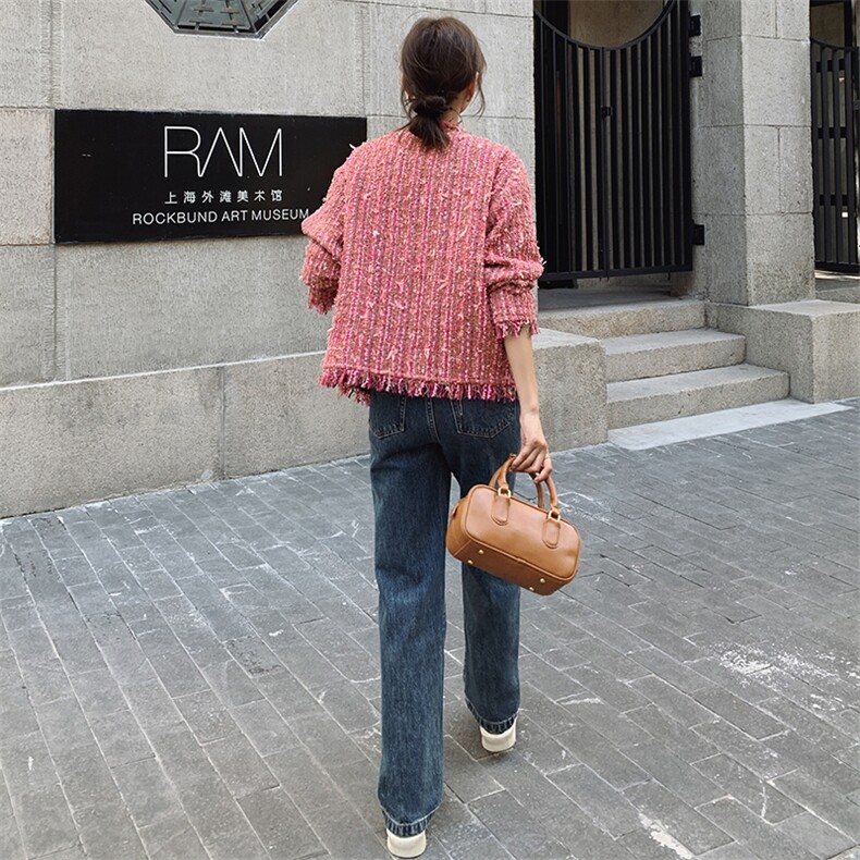 时尚小香风外套女中长款优雅显瘦羊毛短外套,女装短外套,秋水欣儿