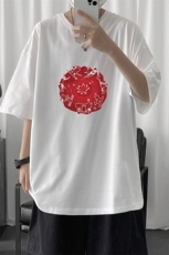 T111P20短句风休闲运动体育印花情侣港风加大码夏装T恤百搭棉，男装T恤，电商A026-1