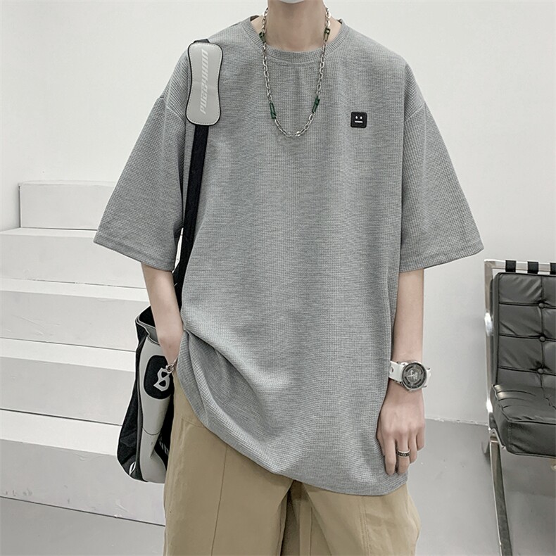 8XL-M重磅！特大码T潮牌上衣男中性华夫格短袖T恤DX304P25控39,男装T恤,电商D206-1