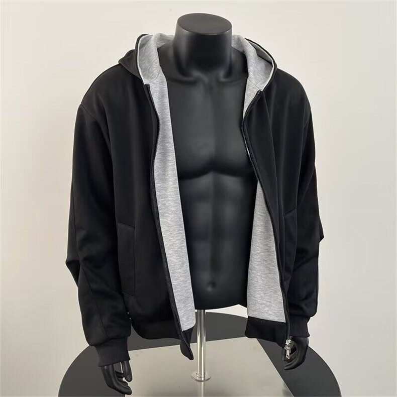 双拉链新款男连帽宽松重磅卫衣HJ60P70,男装卫衣,星座1116-2