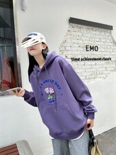 现货秋季新款:时尚休闲特殊工艺戴帽卫衣，女装卫衣/绒衫，泽妤