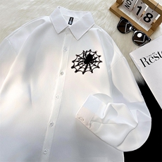 趣味印花长袖衬衫男春秋季日系ins潮牌宽松百搭1134/P35，男装衬衫，星座506B