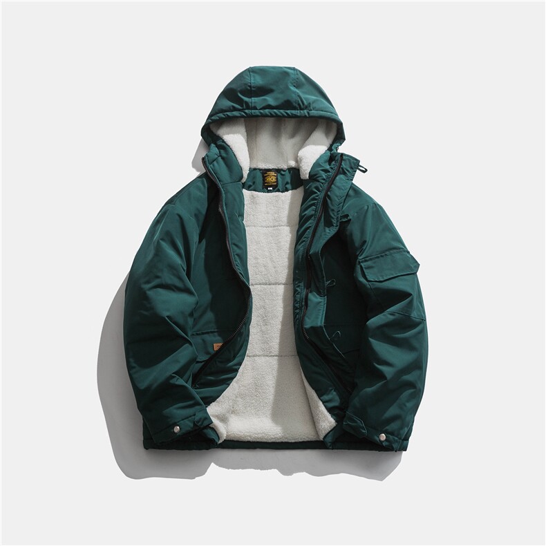 ZM059-P140连帽工装多口袋羊羔毛夹棉棉衣加厚棉服潮牌外套男，男装棉衣，星座1408-1