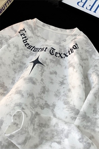 240g重磅扎染麂皮绒长袖T恤男 M-5XL FSCT541 P30控48图片