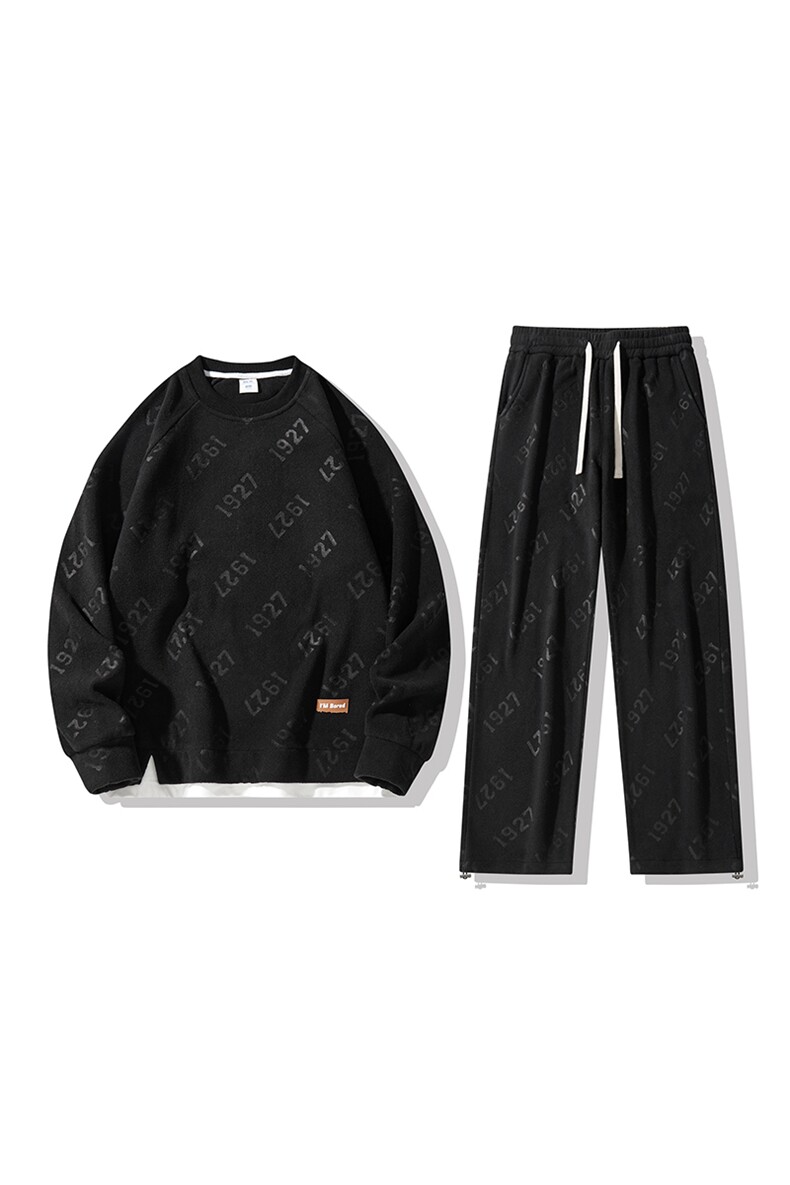 新款男摇粒绒面料美式街头风套装白底平铺VE2014+CK2315-P90控138,男装休闲套装,星座717
