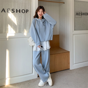 现货-春季新款蓝色花边两件套203-8866-P165-K238图片