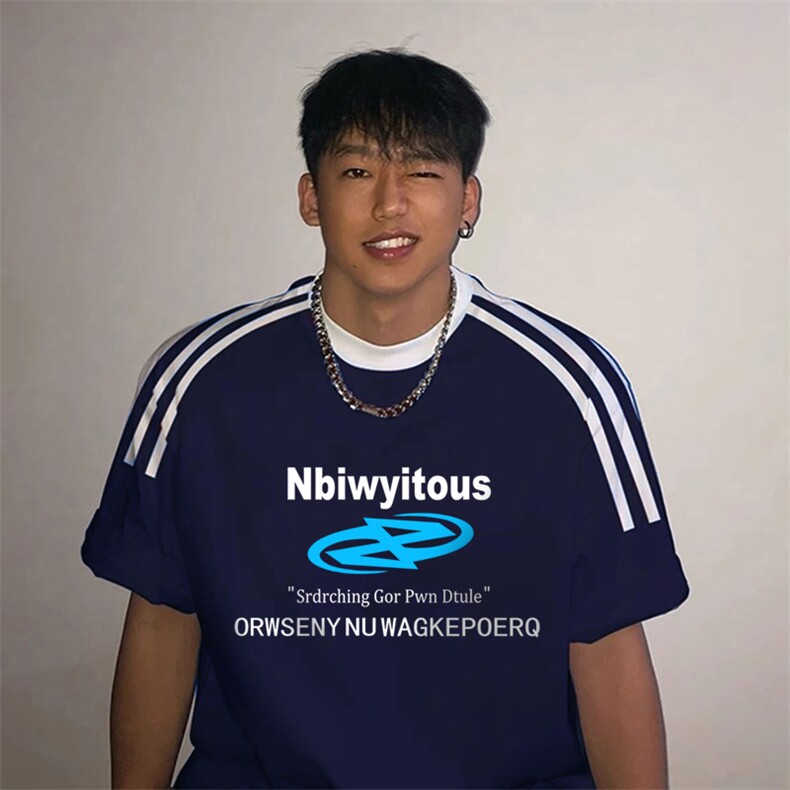 夏季美式高街重磅纯棉三条杠织带撞色男女短袖T恤ZD391-特P30,男装T恤,电商A486