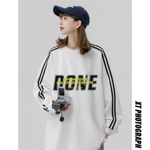中性风23新款秋季时尚百搭宽松字母印花潮流卫衣B902P45控68图片