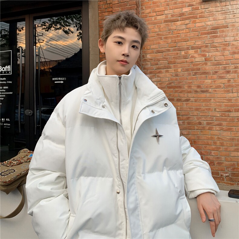 23冬装新款 美式假两件立领棉服情侣棉衣面包服外套男D331 P138图片