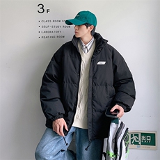 新款男百搭设计感纯色情侣港风棉衣M065-P90控148，男装棉衣，星座717