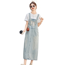 夏季牛仔背带裙套装女2025夏装新款连衣裙洋气减龄时尚两件套裙子，女装套装/套裙，慧尚依恋